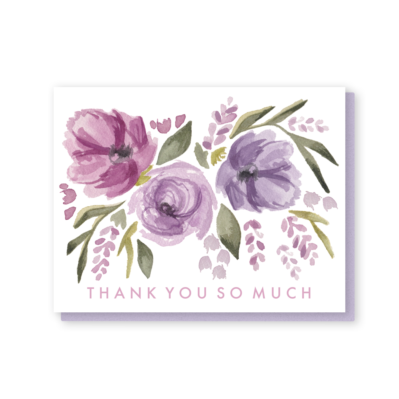 thank you so much card in lavender flower fall