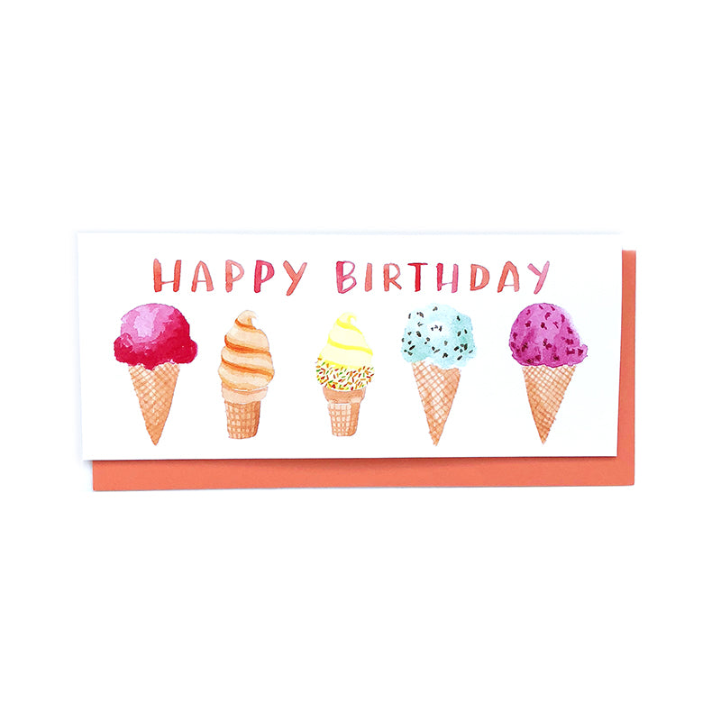 ice cream cones happy birthday card