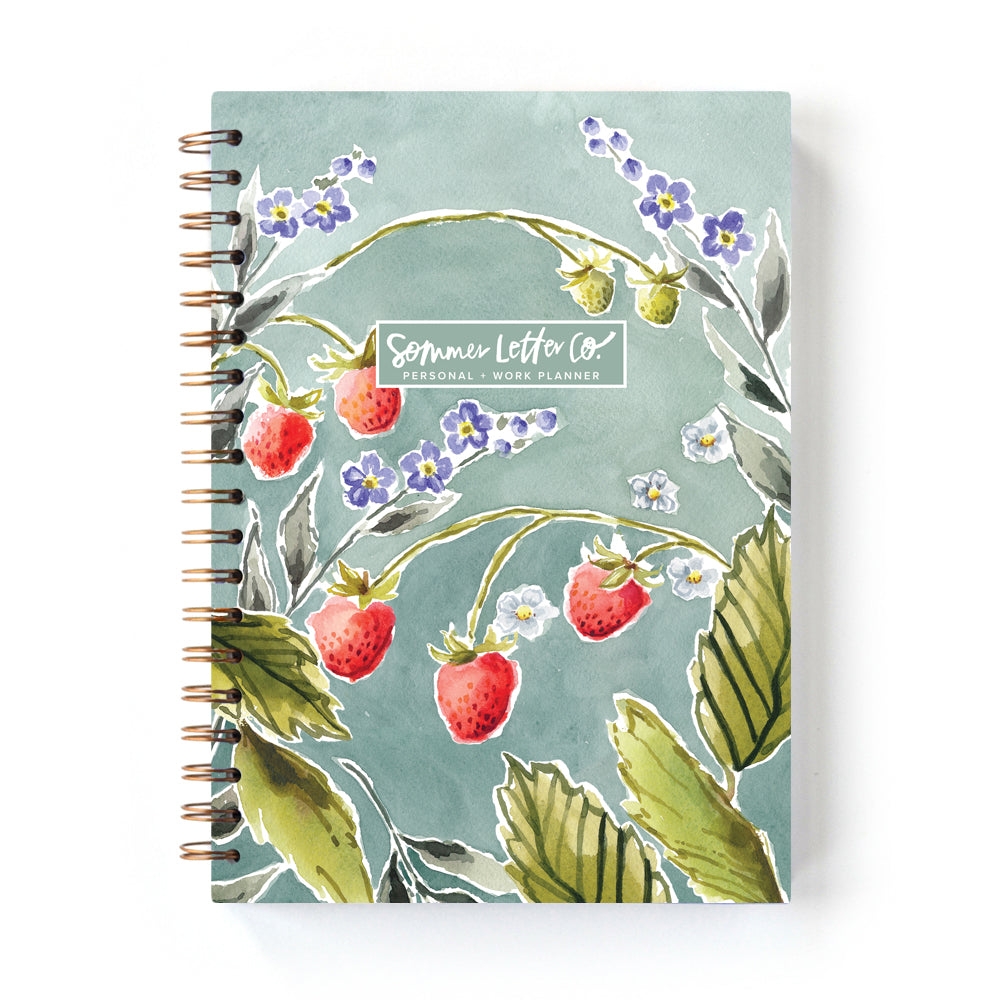 NEW! strawberries undated personal and work planner