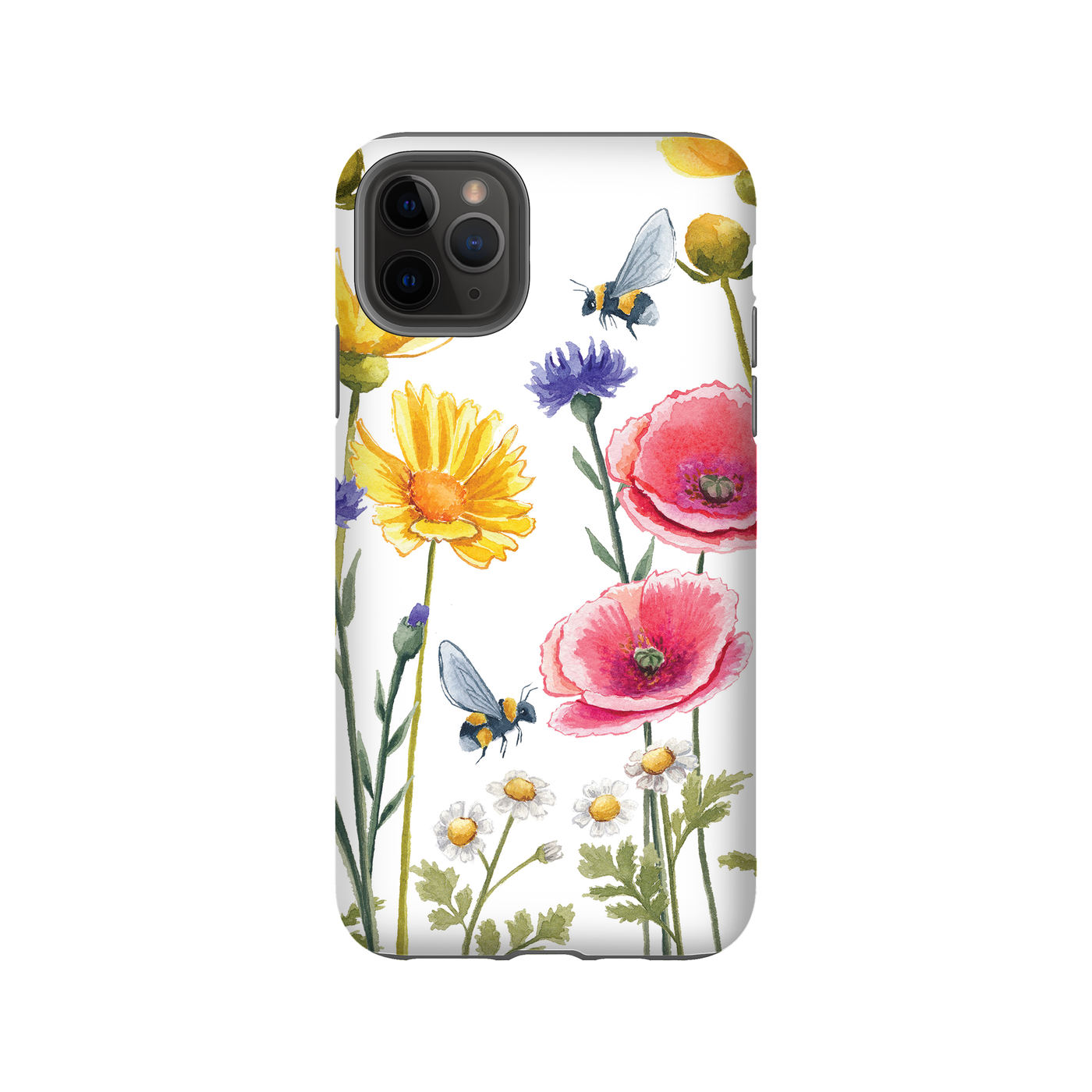 iPhone case in wildflowers and bees